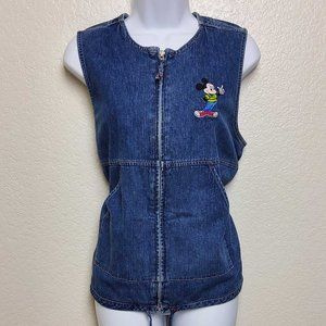 Vintage Marisa Christina Blue Jean Mickey Mouse Vest, Women's Large